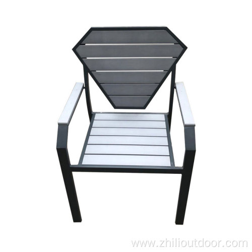 plastic wood outdoor metal chair for restaurant